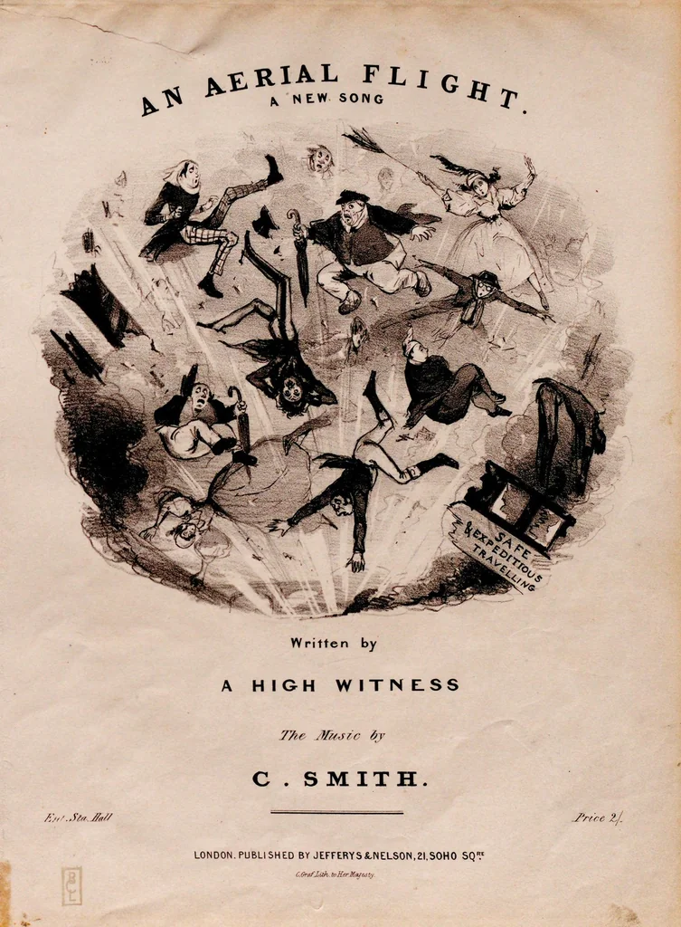 An illustration from An aerial flight : a new song, leaf 1