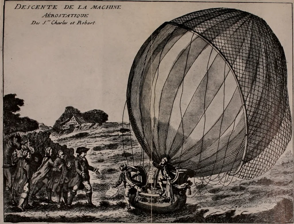 An illustration from Aeronautica; or, The history of aviation and aerostation, told in contemporary autograph letters, books, broadsides, drawings, engravings, manuscripts, newspapers, paintings, posters, press notices, etc., dating from the year 1557 to 1880, 1900, leaf 31