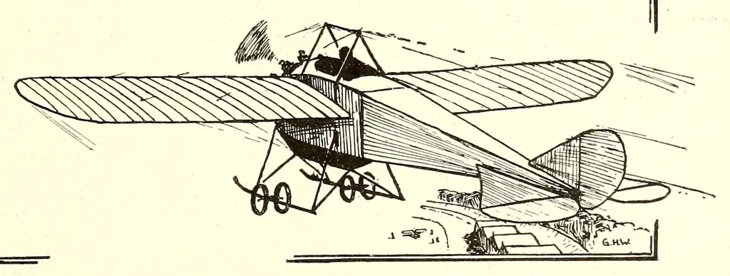 An illustration from The Aeroplane, 1911, leaf 449