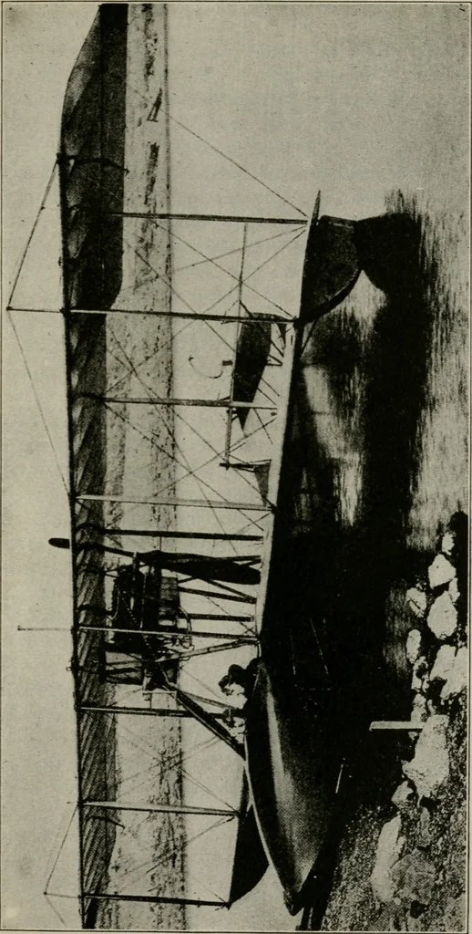 An illustration from Aeroplane construction and operation; including notes on aeroplane design and aerodynamic calculation, materials, etc. A comprehensive illustrated manual of instruction for aeroplane constructors, aviators, aero-mechanics, flight officers and students. Adapted either for schools or home study, 1918, leaf 16