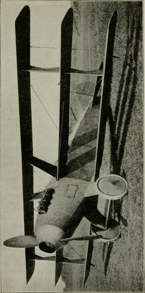 An illustration from Aeroplane construction and operation; including notes on aeroplane design and aerodynamic calculation, materials, etc. A comprehensive illustrated manual of instruction for aeroplane constructors, aviators, aero-mechanics, flight officers and students. Adapted either for schools or home study, 1918, leaf 184