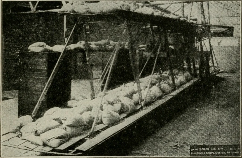 An illustration from Aeroplane construction and operation; including notes on aeroplane design and aerodynamic calculation, materials, etc. A comprehensive illustrated manual of instruction for aeroplane constructors, aviators, aero-mechanics, flight officers and students. Adapted either for schools or home study, 1918, leaf 212