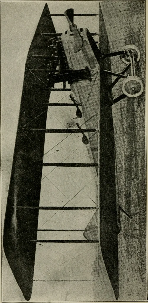 An illustration from Aeroplane construction and operation; including notes on aeroplane design and aerodynamic calculation, materials, etc. A comprehensive illustrated manual of instruction for aeroplane constructors, aviators, aero-mechanics, flight officers and students. Adapted either for schools or home study, 1918, leaf 5