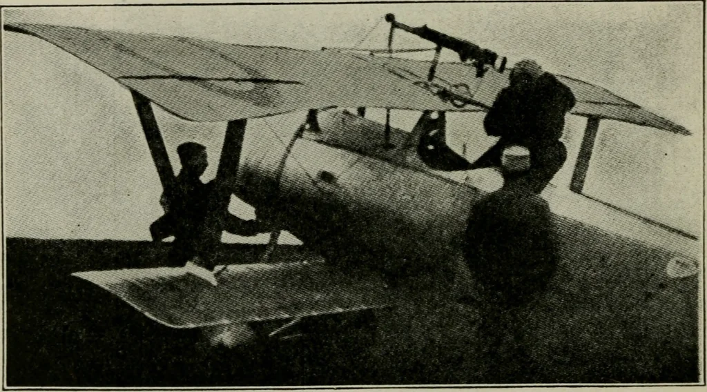An illustration from Aeroplane construction and operation; including notes on aeroplane design and aerodynamic calculation, materials, etc. A comprehensive illustrated manual of instruction for aeroplane constructors, aviators, aero-mechanics, flight officers and students. Adapted either for schools or home study, 1918, leaf 53