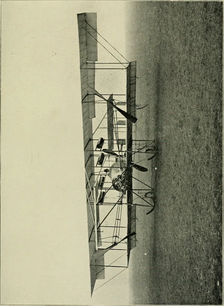 An illustration from The aeroplane in war, 1912, leaf 110