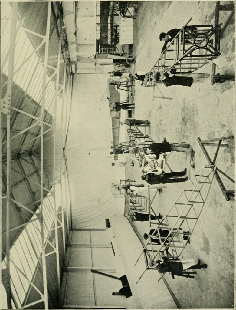 An illustration from The aeroplane in war, 1912, leaf 128