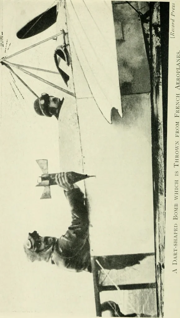 An illustration from Aëroplanes and dirigibles of war, 1915, leaf 175
