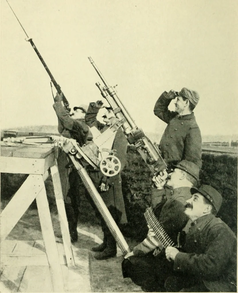 An illustration from Aëroplanes and dirigibles of war, 1915, leaf 253