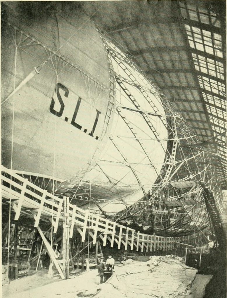 An illustration from Aëroplanes and dirigibles of war, 1915, leaf 66