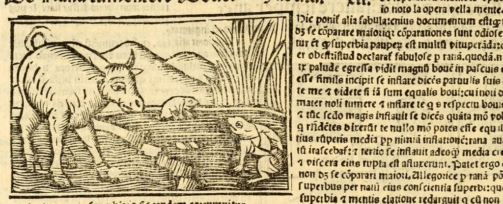 An illustration from Aesopi fabvlae cvm vvlgari interpretatione : et figuris nouissime omni cura, & diligentia emendatae, 1557, leaf 52