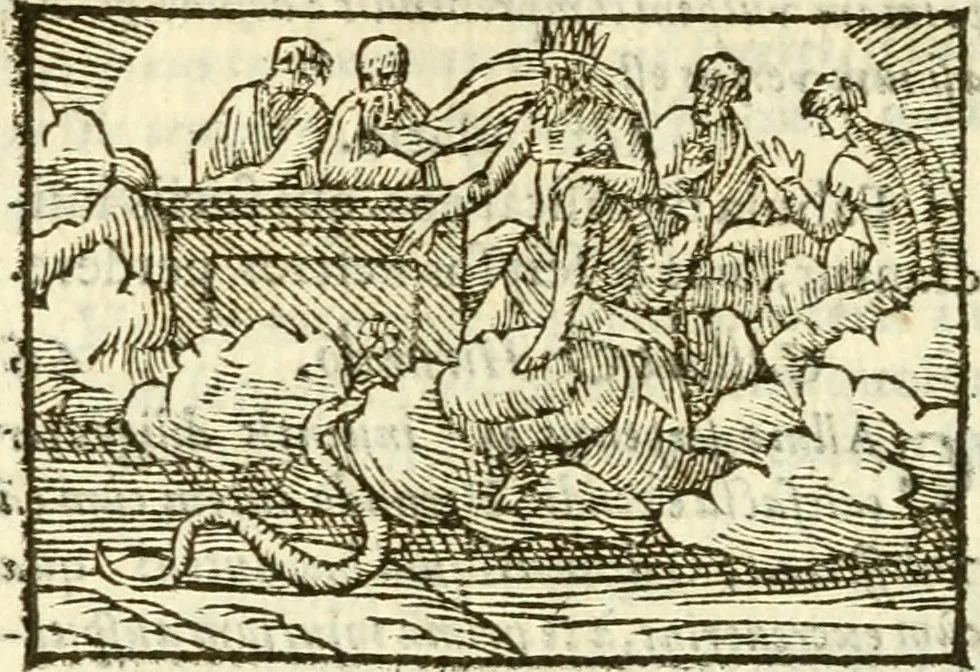 An illustration from Aesopi Phrigis Et Aliorvm Fabvlae. : Elegantissimis Iconibus illustratæ, & diligentius quàm antehac emendatæ, 1554, leaf 123