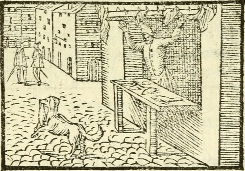 An illustration from Aesopi Phrigis Et Aliorvm Fabvlae. : Elegantissimis Iconibus illustratæ, & diligentius quàm antehac emendatæ, 1554, leaf 181