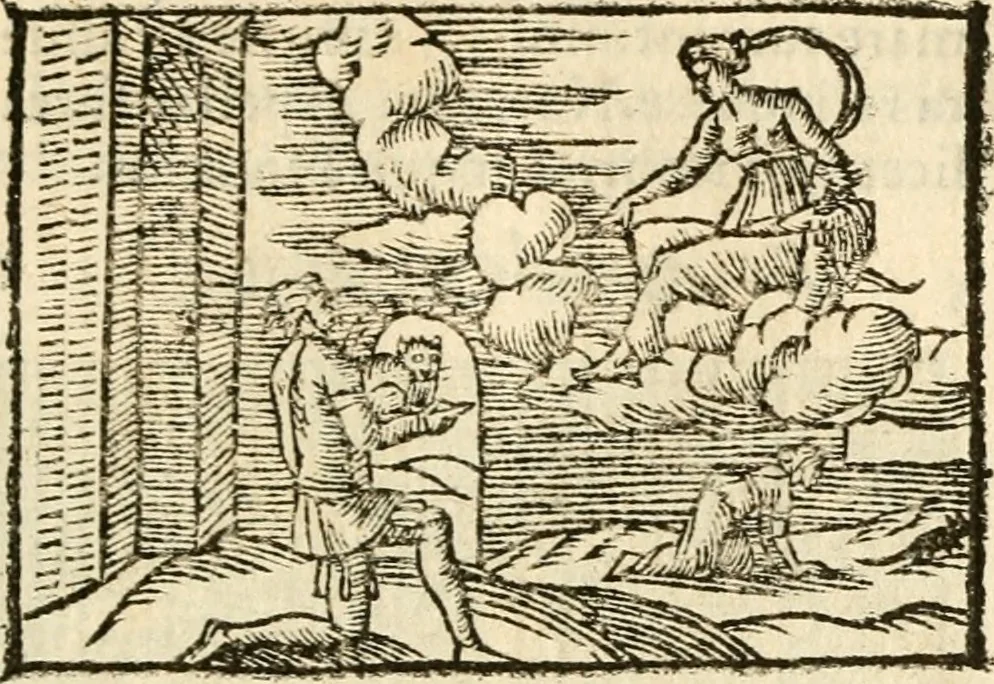 An illustration from Aesopi Phrigis Et Aliorvm Fabvlae. : Elegantissimis Iconibus illustratæ, & diligentius quàm antehac emendatæ, 1554, leaf 184