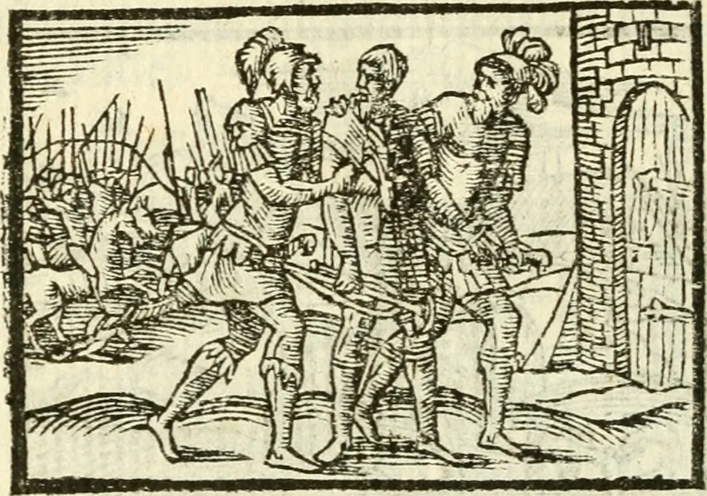 An illustration from Aesopi Phrigis Et Aliorvm Fabvlae. : Elegantissimis Iconibus illustratæ, & diligentius quàm antehac emendatæ, 1554, leaf 189