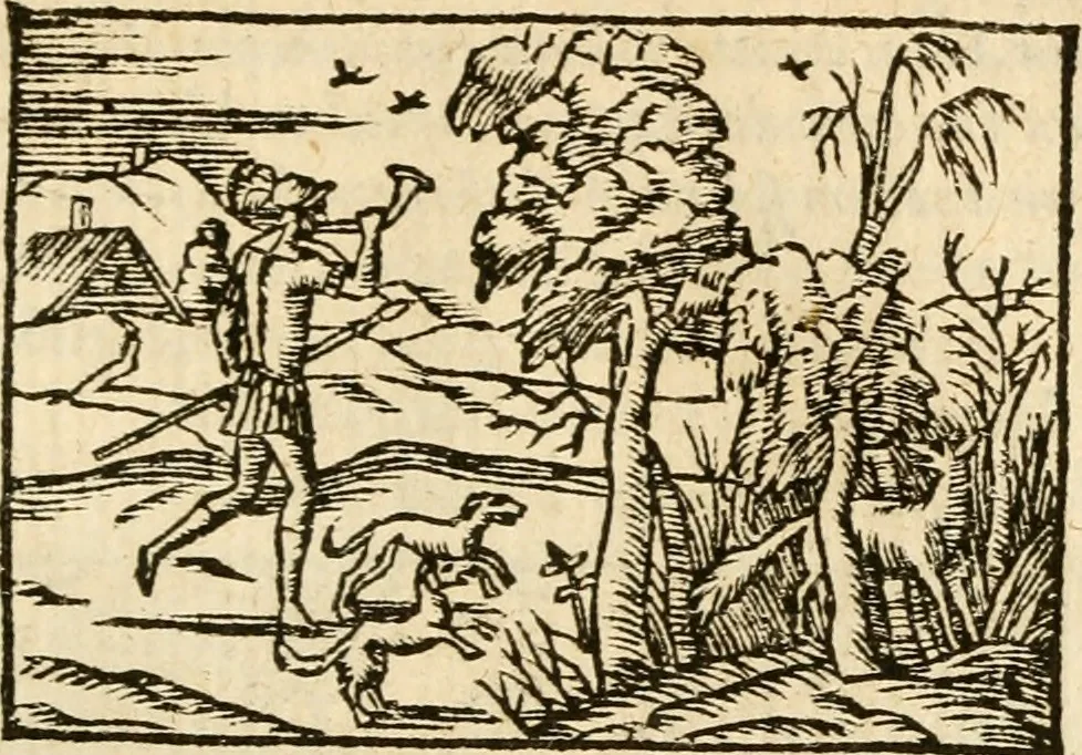 An illustration from Aesopi Phrigis Et Aliorvm Fabvlae. : Elegantissimis Iconibus illustratæ, & diligentius quàm antehac emendatæ, 1554, leaf 246