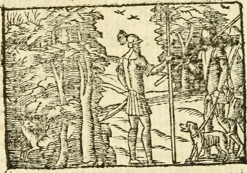 An illustration from Aesopi Phrigis Et Aliorvm Fabvlae. : Elegantissimis Iconibus illustratæ, & diligentius quàm antehac emendatæ, 1554, leaf 247