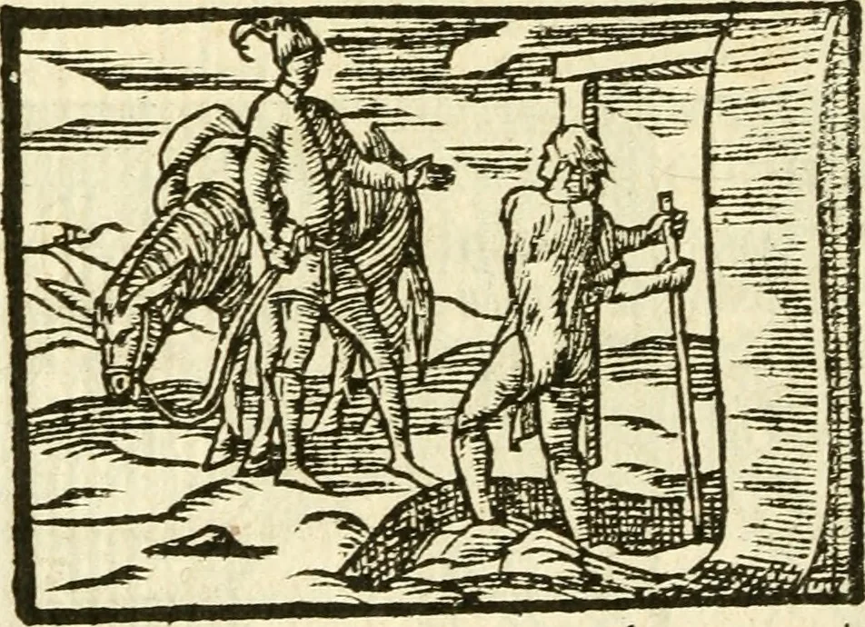 An illustration from Aesopi Phrigis Et Aliorvm Fabvlae. : Elegantissimis Iconibus illustratæ, & diligentius quàm antehac emendatæ, 1554, leaf 253