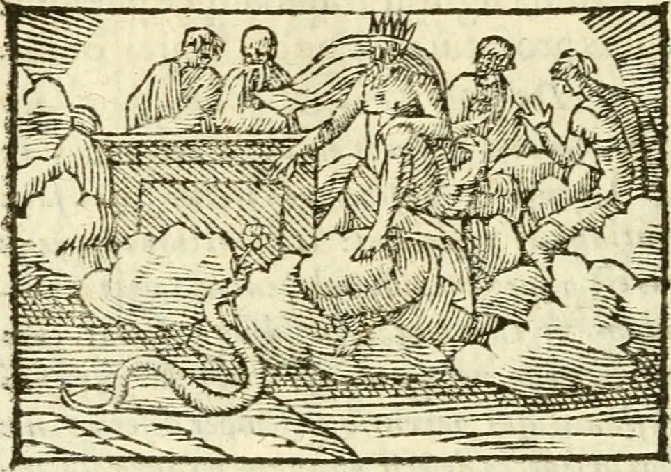 An illustration from Aesopi Phrigis Et Aliorvm Fabvlae. : Elegantissimis Iconibus illustratæ, & diligentius quàm antehac emendatæ, 1554, leaf 271