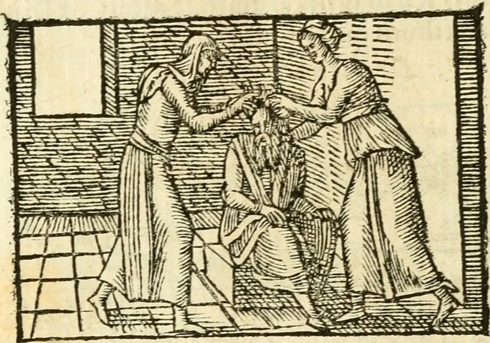 An illustration from Aesopi Phrigis Et Aliorvm Fabvlae. : Elegantissimis Iconibus illustratæ, & diligentius quàm antehac emendatæ, 1554, leaf 309