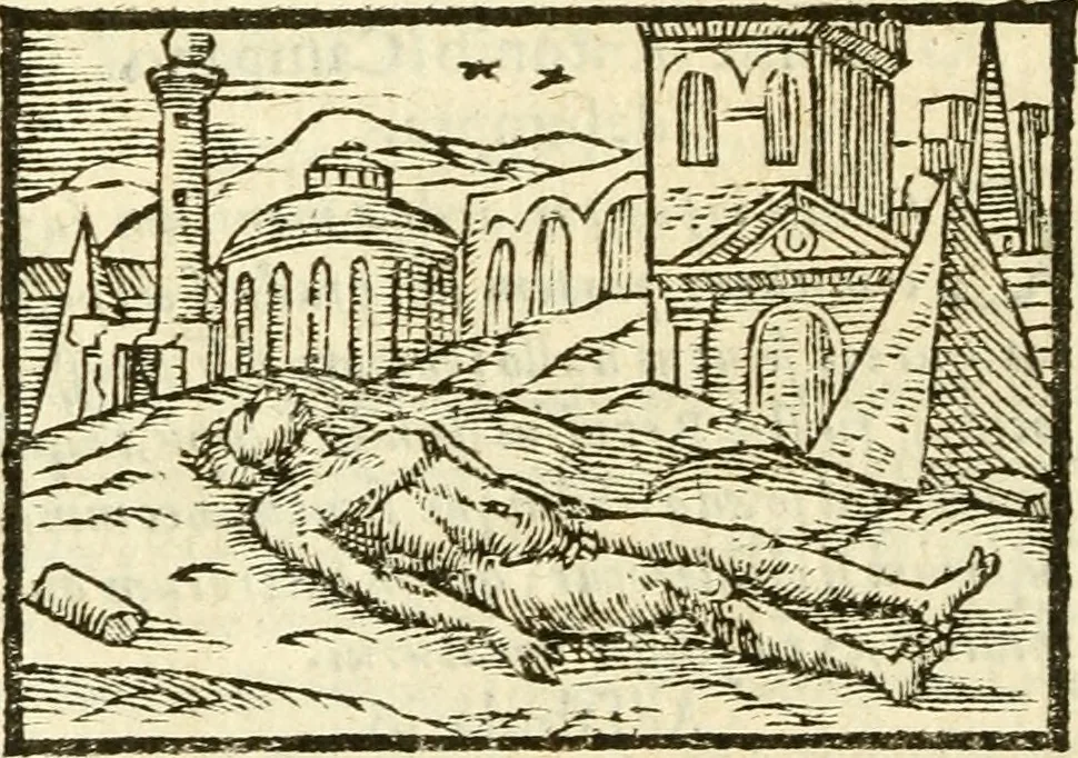 An illustration from Aesopi Phrigis Et Aliorvm Fabvlae. : Elegantissimis Iconibus illustratæ, & diligentius quàm antehac emendatæ, 1554, leaf 319