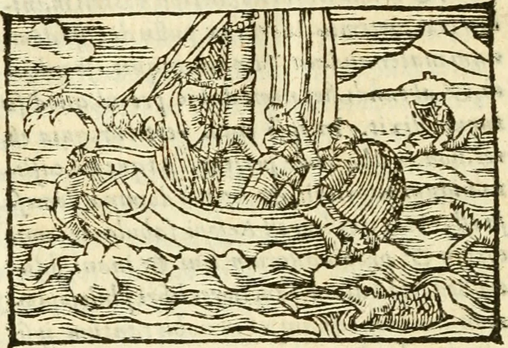 An illustration from Aesopi Phrigis Et Aliorvm Fabvlae. : Elegantissimis Iconibus illustratæ, & diligentius quàm antehac emendatæ, 1554, leaf 323