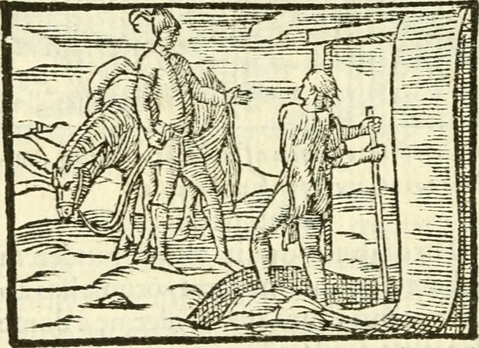 An illustration from Aesopi Phrigis Et Aliorvm Fabvlae. : Elegantissimis Iconibus illustratæ, & diligentius quàm antehac emendatæ, 1554, leaf 77