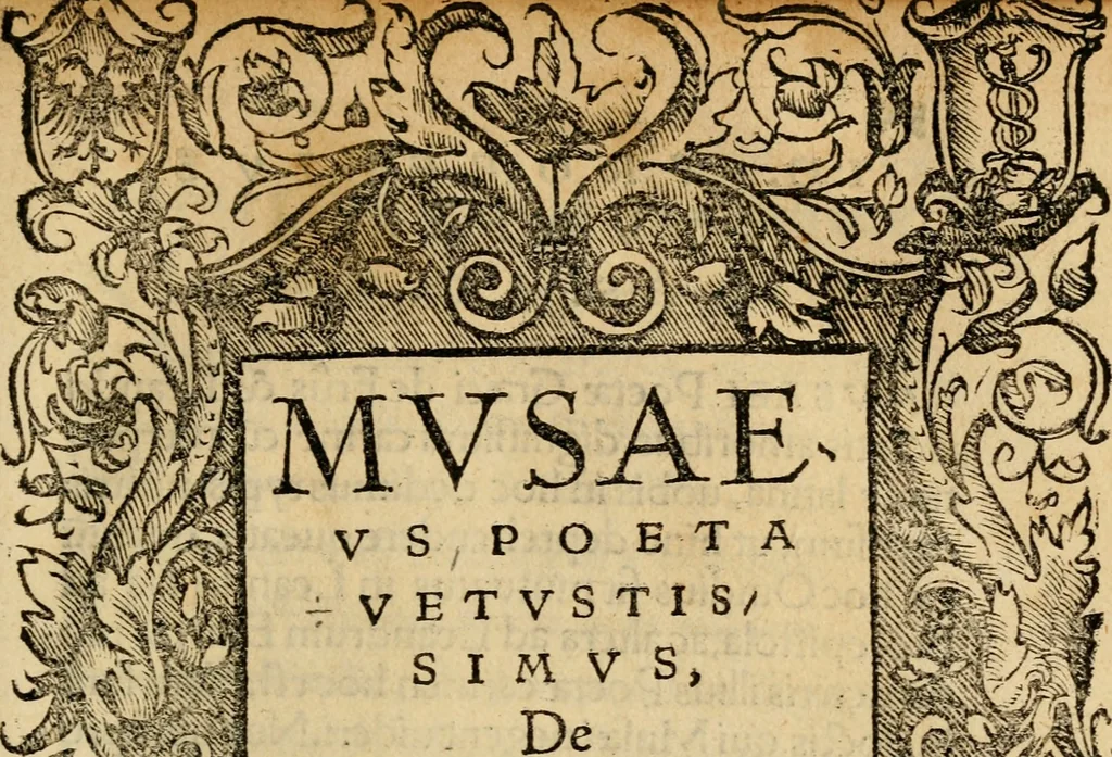 An illustration from Aesopi Phrygis vita et fabellae : cum latina interpretatione. Gabriae Graeci fabellae tres & quadraginta ex trimetris iambis, praeter ultima ex Scazonte, tetrastichis conclusae : cum latina interpretatione. Ex Aphthonii exercitametis de fabula : tum de formicis & cicadis graece & latine. De fabula ex imaginibus Philostrati graece & latine. Ex Hermogensis exercitametis de fabula Prisciano interprete. [Homeri batrachomyomachia, hoc est, Ranarum & murium pugna : Graece & Latine. De Ero & Leandro : Graece & Latine, 1518, leaf 300