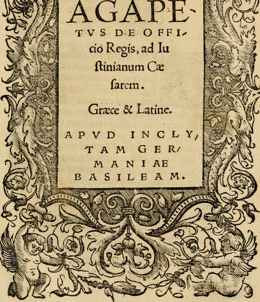 An illustration from Aesopi Phrygis vita et fabellae : cum latina interpretatione. Gabriae Graeci fabellae tres & quadraginta ex trimetris iambis, praeter ultima ex Scazonte, tetrastichis conclusae : cum latina interpretatione. Ex Aphthonii exercitametis de fabula : tum de formicis & cicadis graece & latine. De fabula ex imaginibus Philostrati graece & latine. Ex Hermogensis exercitametis de fabula Prisciano interprete. [Homeri batrachomyomachia, hoc est, Ranarum & murium pugna : Graece & Latine. De Ero & Leandro : Graece & Latine, 1518, leaf 332
