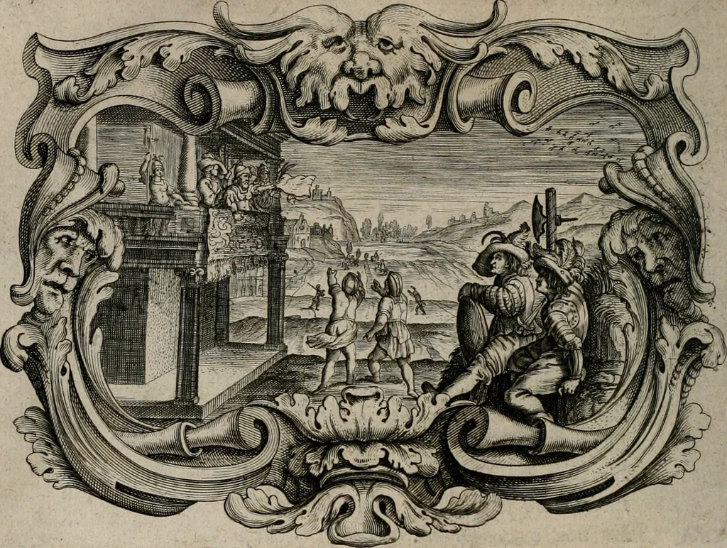 An illustration from Af-Beeldinghe van d'eerste eeuwe der Societeyt Iesu voor ooghen ghestelt door de Duyts-Nederlantsche prouincie der seluer Societeyt, 1640, leaf 133