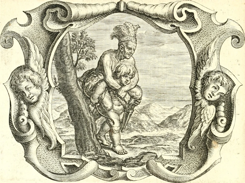 An illustration from Af-beeldinghe van d'eerste eeuwe der Societeyt Iesu : voor ooghen ghestelt door de Duyts-Nederlantsche provincie der selver societeyt, 1640, leaf 523