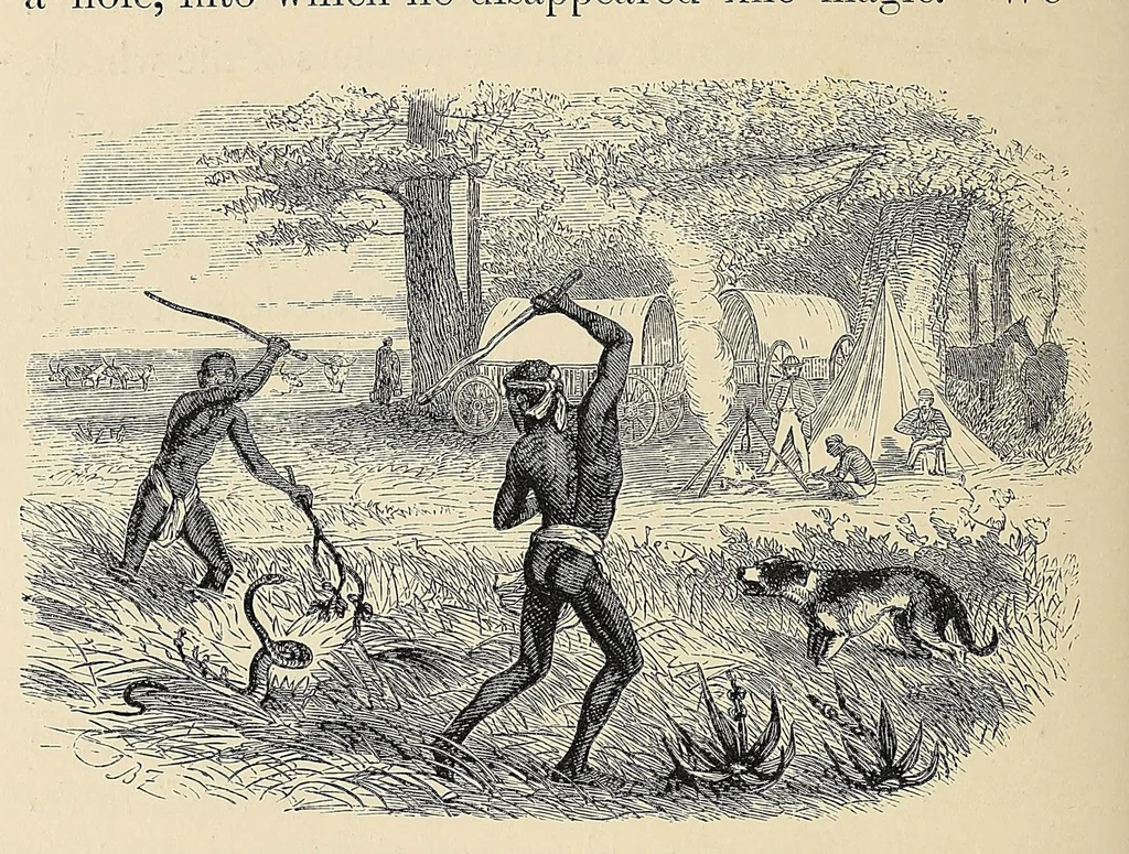 An illustration from African hunting, from Natal to the Zambesi : including Lake Ngami, the Kalahari Desert, &c. From 1852 to 1860, 1863, leaf 260