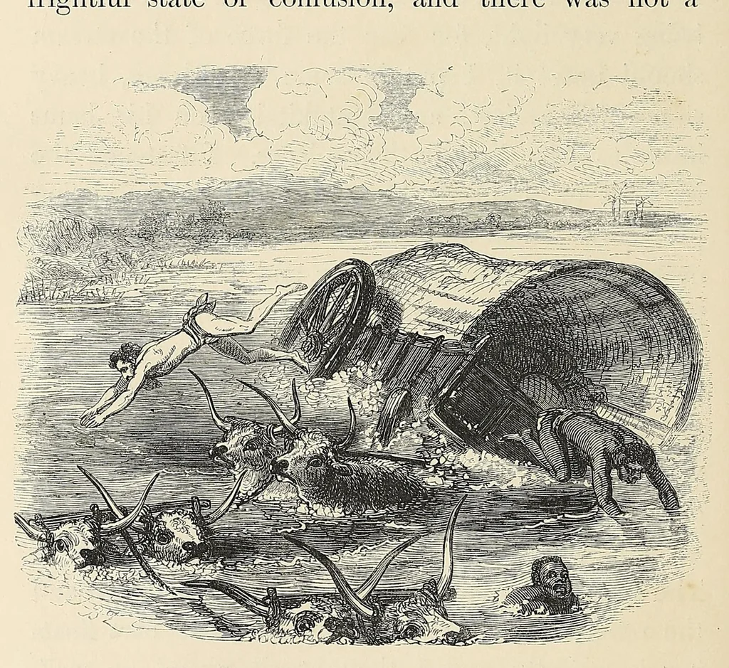 An illustration from African hunting, from Natal to the Zambesi : including Lake Ngami, the Kalahari Desert, &c. From 1852 to 1860, 1863, leaf 402