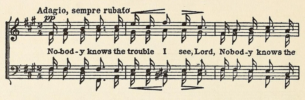 An illustration from Afro-American folksongs : a study in racial and national music,, 1914, leaf 182
