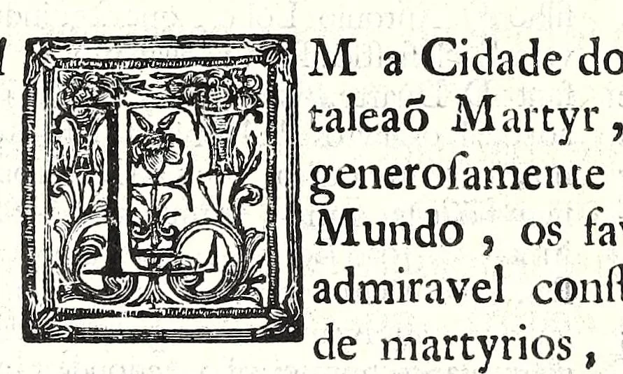 An illustration from Agiologio lusitano dos sanctos e varoens illustres em virtude do reino de Portugal e suas conquistas, 1651, leaf 436
