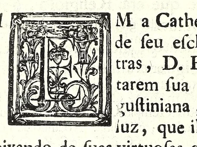An illustration from Agiologio lusitano dos sanctos e varoens illustres em virtude do reino de Portugal e suas conquistas, 1651, leaf 518