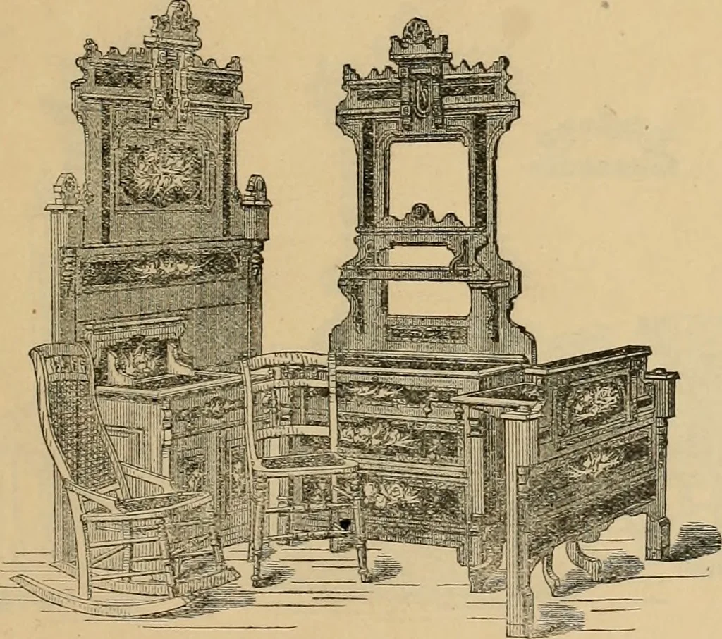 An illustration from A. H. Heilman and Co.'s ninth annual catalogue of cottage and ash walnut trimmed chamber furniture, Williamsport, Pa., March 1, 1880., 1880, leaf 26