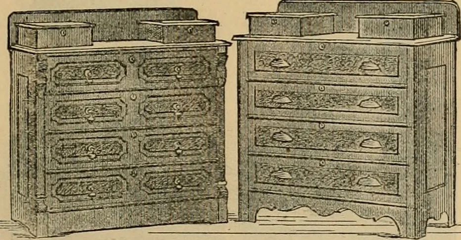 An illustration from A. H. Heilman and Co.'s ninth annual catalogue of cottage and ash walnut trimmed chamber furniture, Williamsport, Pa., March 1, 1880., 1880, leaf 38
