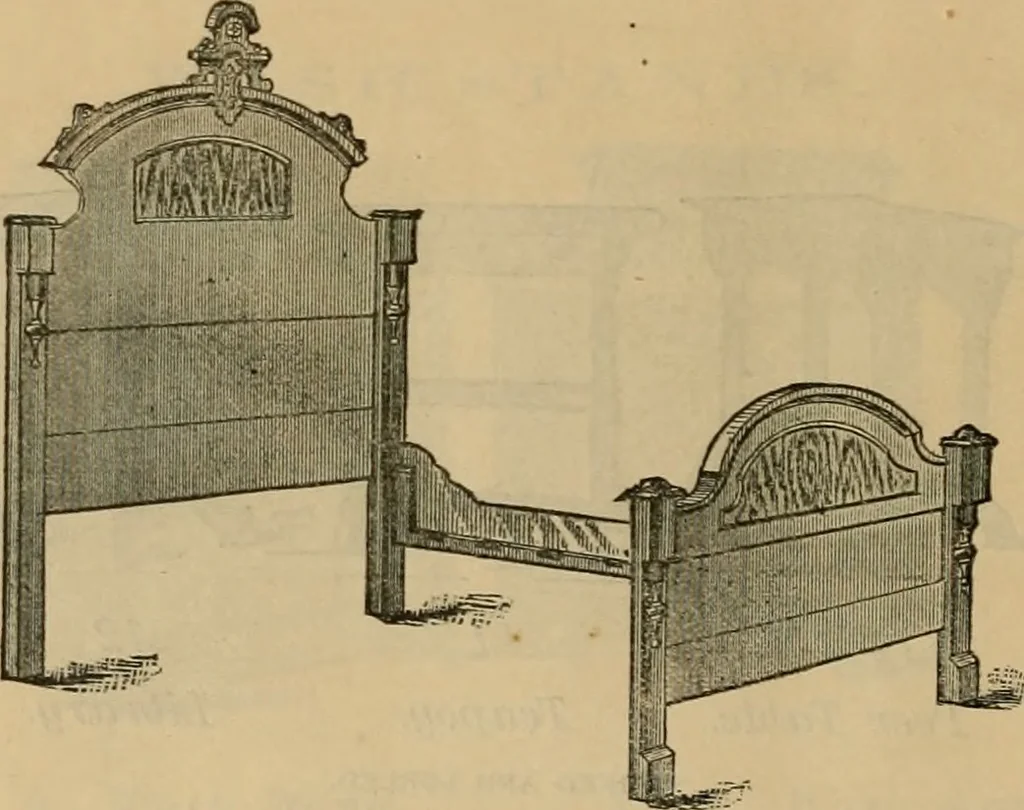 An illustration from A. H. Heilman and Co.'s ninth annual catalogue of cottage and ash walnut trimmed chamber furniture, Williamsport, Pa., March 1, 1880., 1880, leaf 43
