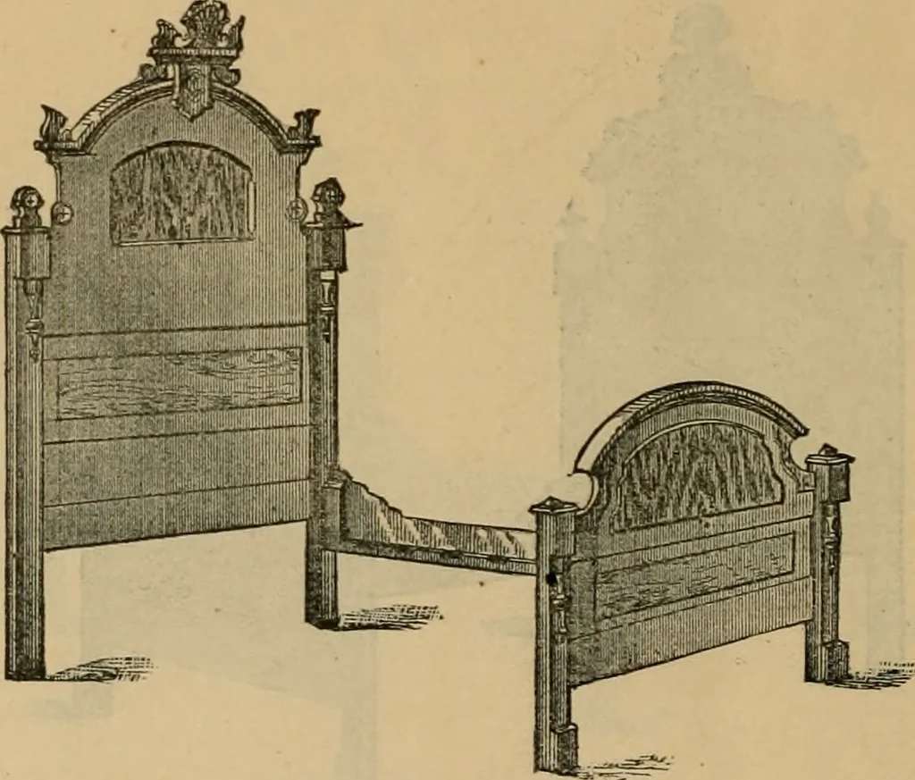 An illustration from A. H. Heilman and Co.'s ninth annual catalogue of cottage and ash walnut trimmed chamber furniture, Williamsport, Pa., March 1, 1880., 1880, leaf 45