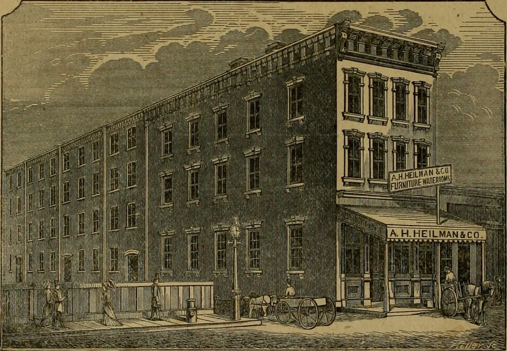 An illustration from A. H. Heilman and Co.'s ninth annual catalogue of cottage and ash walnut trimmed chamber furniture, Williamsport, Pa., March 1, 1880., 1880, leaf 51