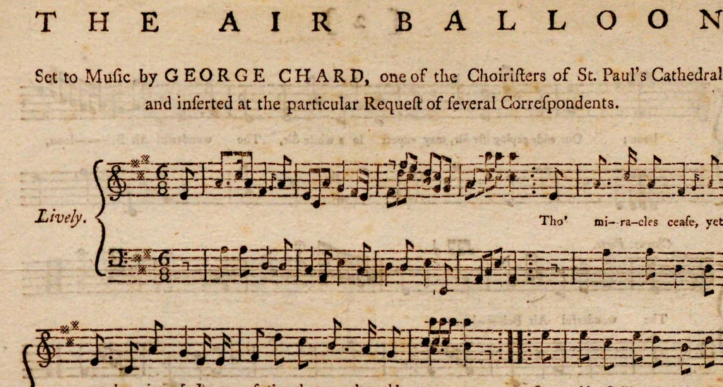 An illustration from The air balloon, 1784, leaf 1