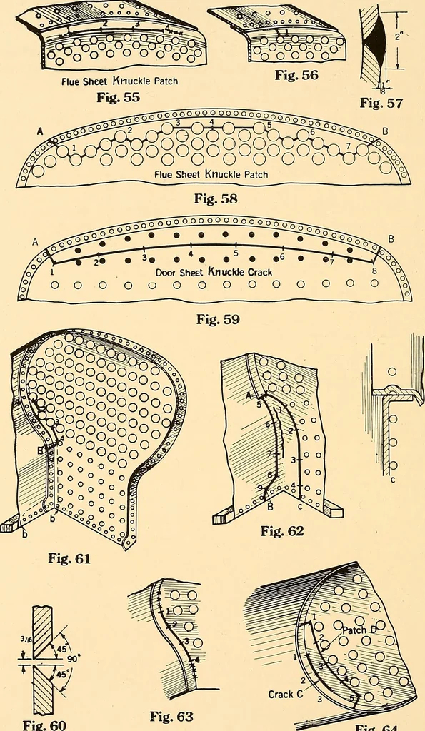 An illustration from Airco welding of locomotive fireboxes, 1919, leaf 29