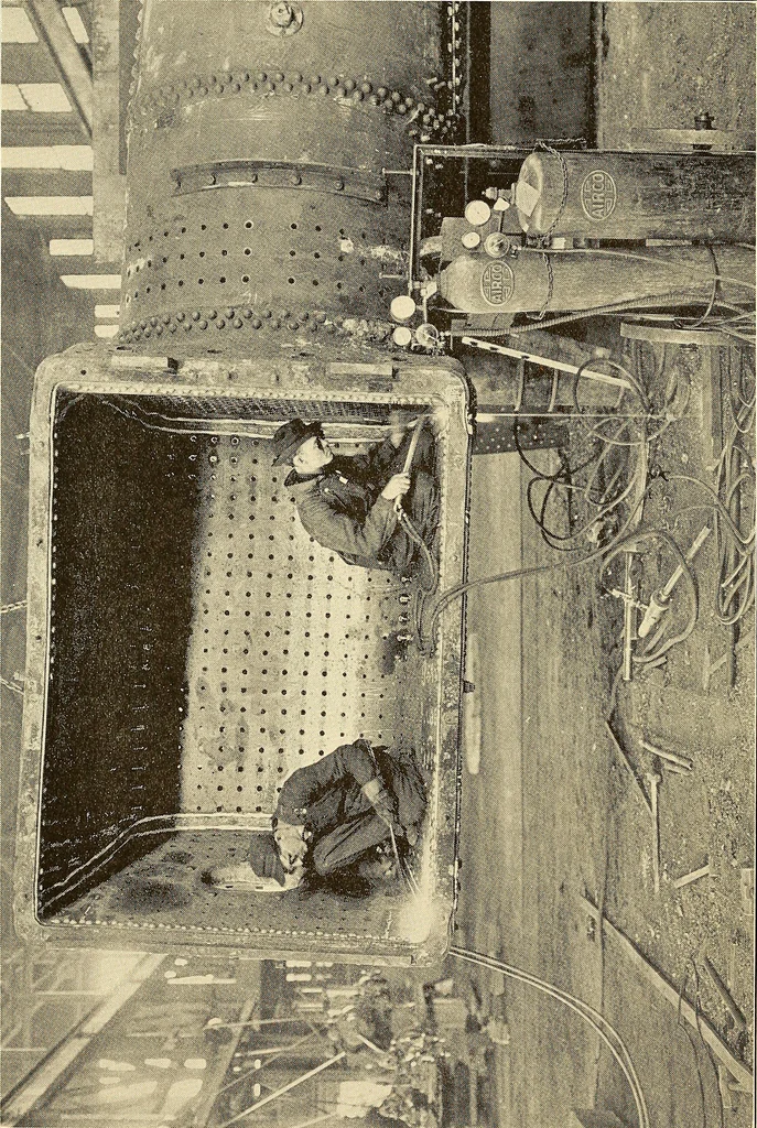 An illustration from Airco welding of locomotive fireboxes, 1919, leaf 3