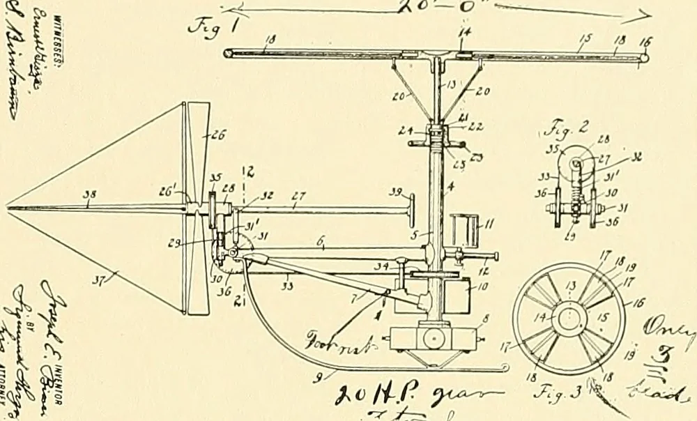 An illustration from Aircraft, 1910, leaf 136