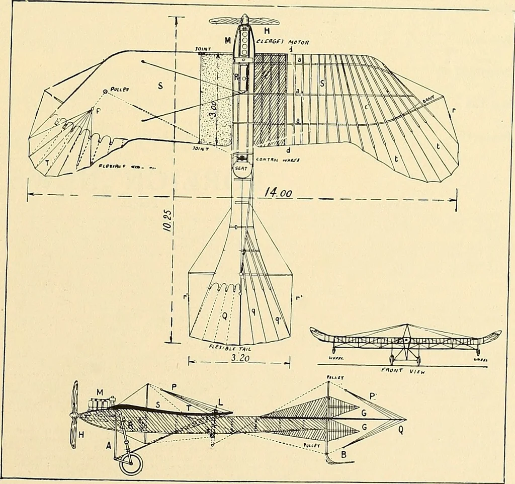 An illustration from Aircraft, 1910, leaf 366