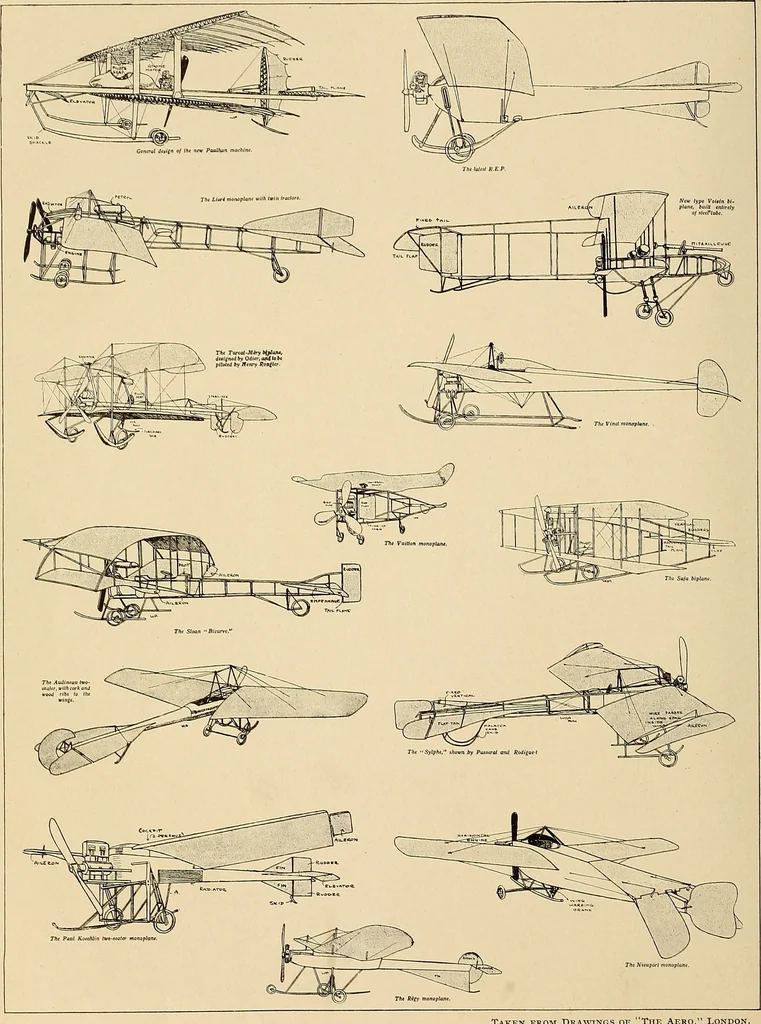 An illustration from Aircraft, 1910, leaf 411