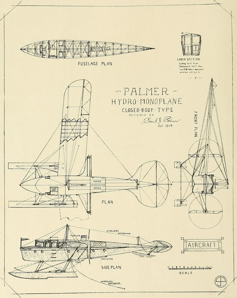 An illustration from Aircraft, 1910, leaf 155