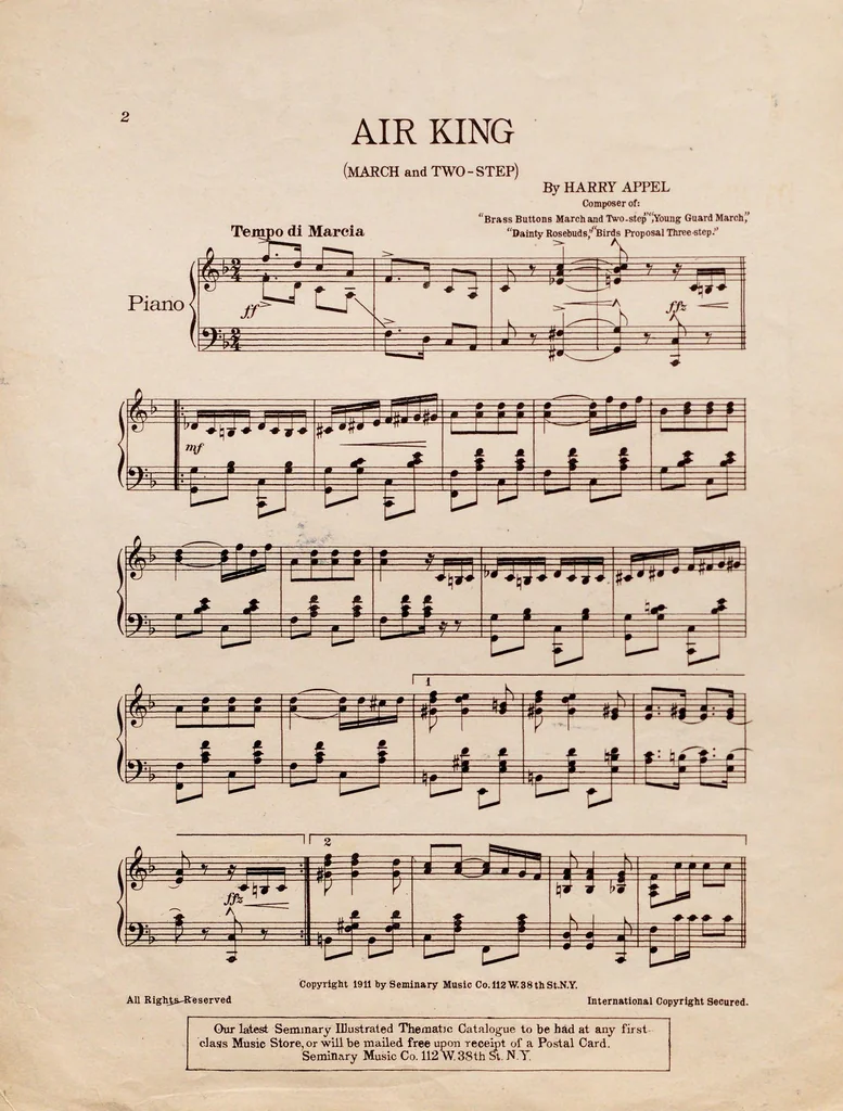 An illustration from Air king : march two step, 1911, leaf 2