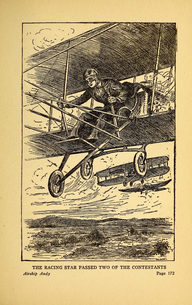 An illustration from Airship Andy, or, The luck of a brave boy, 1911, leaf 189