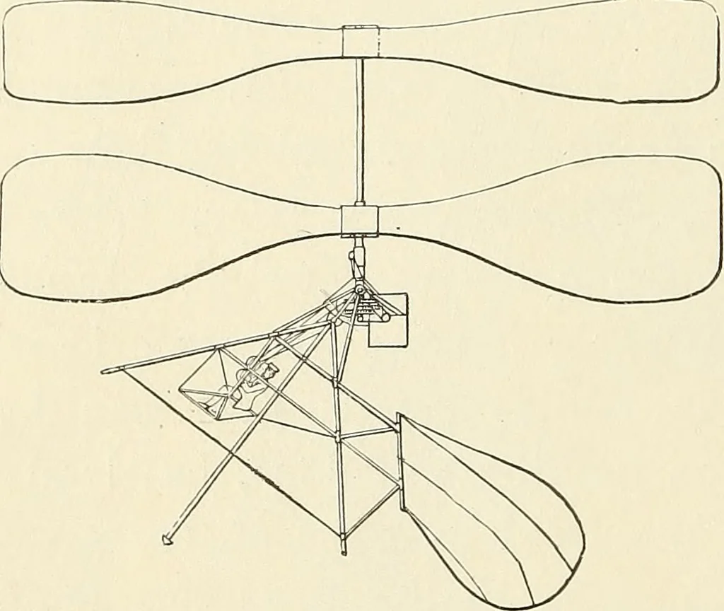 An illustration from Airships past and present, together with chapters on the use of balloons in connection with meteorology, photography and the carrier pigeon, 1908, leaf 115